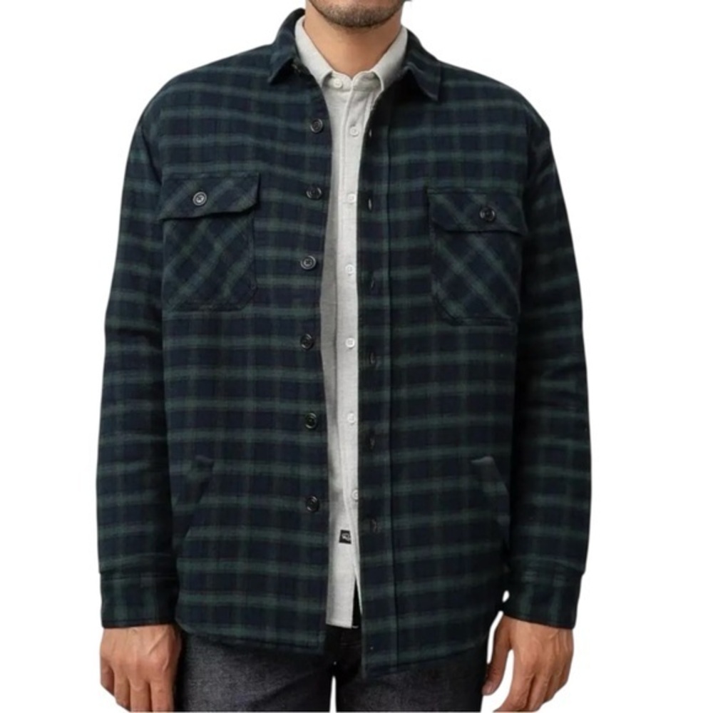 Rails Mens Size XXL Green Black Plaid Worthing Shadow Glenn Quilted Shirt Jacket